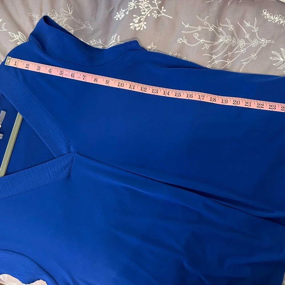 Calvin Klein Blue V-Neck Blouse - Picture 5 of 5